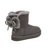 UGG Classic Double Bow Mini Suede Warm Durable Non-Slip Short Snow Boots Women Boots Charcoal 1127130-CHRC