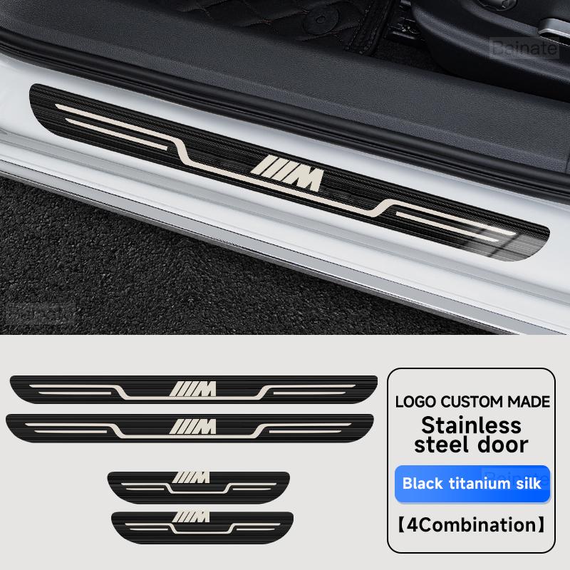 Stainless Steel Car Door Sill Scuff Plate For BMW M M3 M5 X1 X3 X5 X6 E90 E91 E92 E93 M3 E60 Anti-Scratch Seal Tang Protection