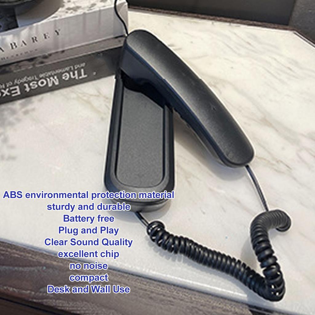 Wall Telephone Old Style Retro Mute Redial Landline Corded Telephone for Home Hotel School Office