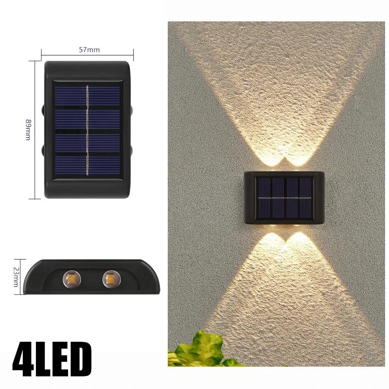10/8/6/4LED Solar Wall Lamp Outdoor Waterproof Up and Down Luminous Lighting for Garden Fence Decoration Sunlight Light