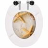 2 Piece Toilet Seats with Soft Close Lid MDF Starfish Design