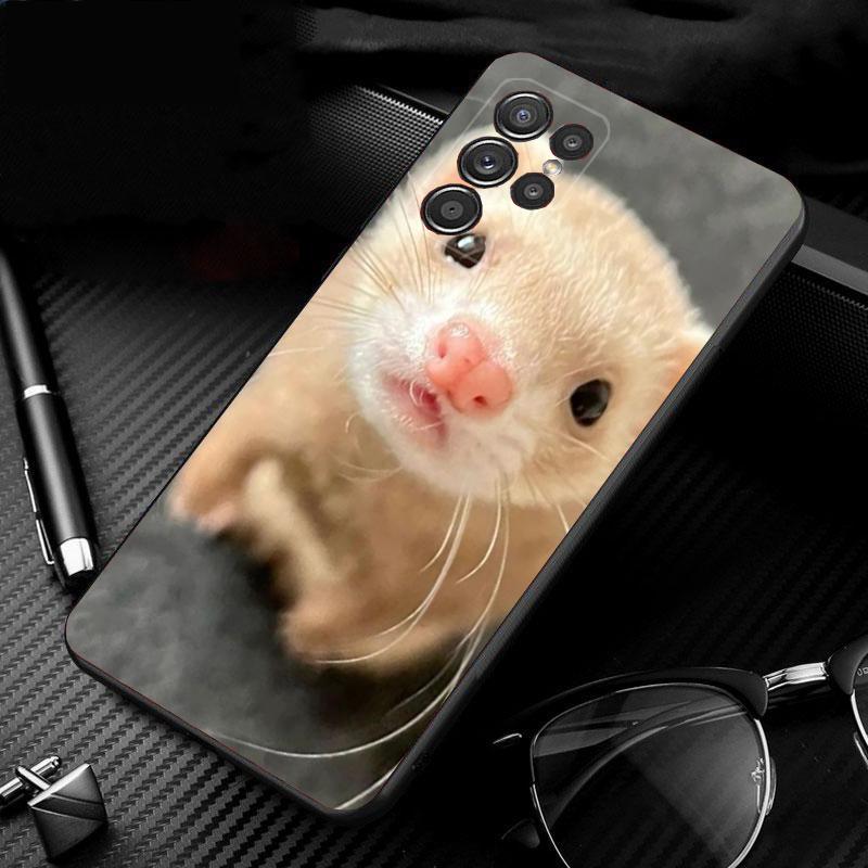 Phone Case For Samsung Galaxy S26 S25 S24 S23 S22 Ultra S23 S22 S25 Plus S24FE S23FE S26Edge Cute animal Stoat