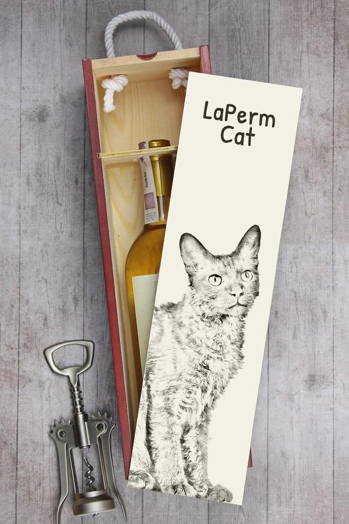 Laperm - коробка для вина с котом, коробка для алкоголя с графикой, именная подарочная коробка от бренда Art-Dog