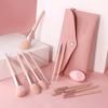 BEILI 11 Pcs Pink Makeup Brushes Set Eyebrow Eyelash Powder Synthetic Foundation Brushes Makeup Cosmetics Beauty Make Up Brushes Kit With Bag