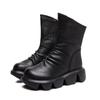 2024 Winter New Vintage Style Genuine Leather Women Boots Platform Shoes Booties Luxury Soft Comfortable Autumn Lady Wedge Shoes