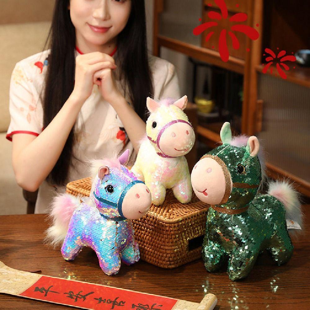 Creative Stuffed Animal Pendants 10/20cm Cartoon Steed Doll Chinese New Year Gift  Birthday Gift