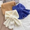 Solid Color Neck Scarf Knitted Neckerchief Wrap Winter Warm Neck Warmer  Women