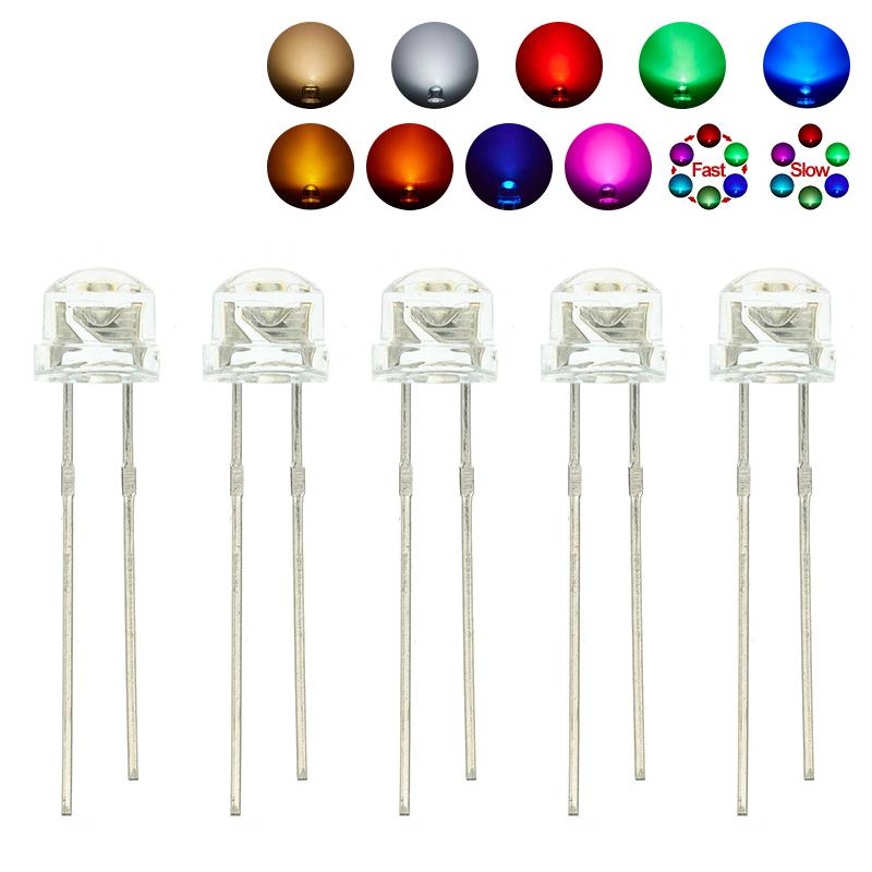 11PCS Straw Hat LED Diode 1MM Blue Green Red Yellow White Light Emitting F1 Super Bright Led
