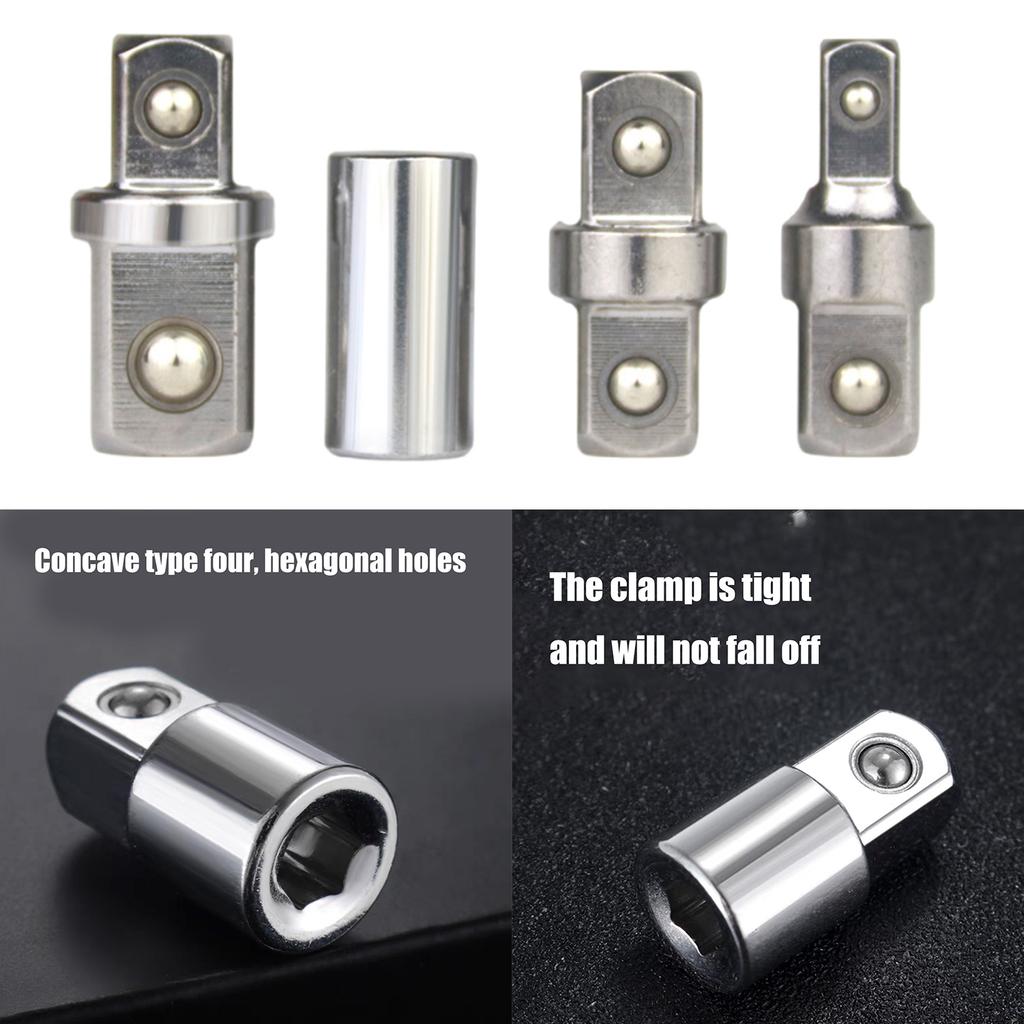 Переходник для торцевых головок из высокопрочной стали 1/4 на 3/8 или 1/2 дюйма с квадратным приводом для бесшовной совместимости инструментов и долговечности