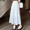 1 шт. Длинные юбки эластичные юбки женские юбки А-силуэта с высокой талией шифон лето полиэстер белый винтаж