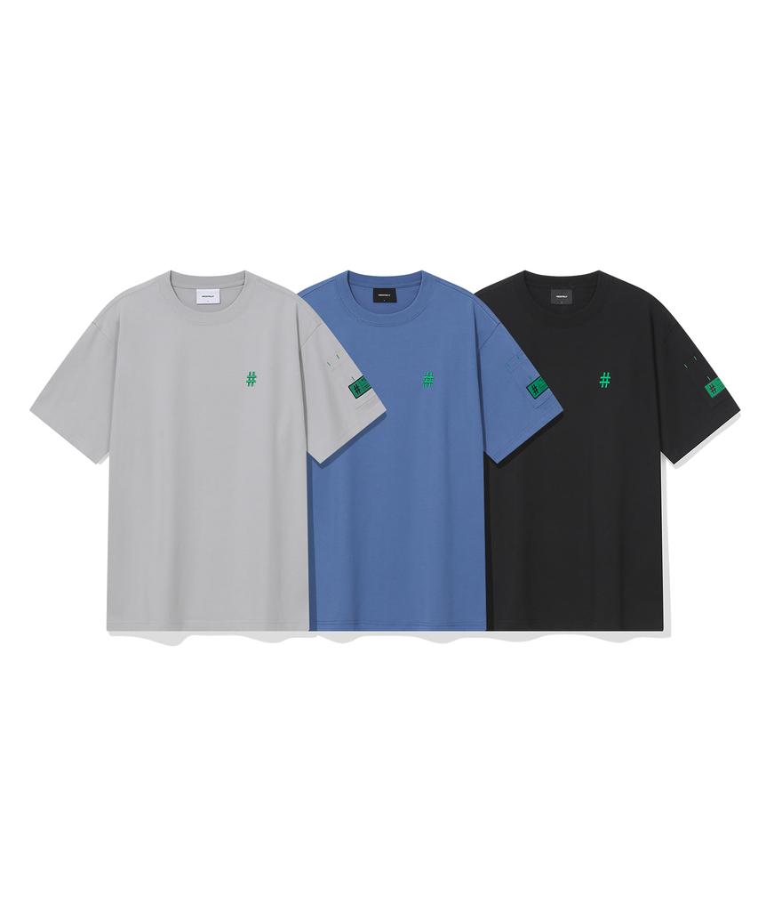 BEENTRILL Green Label Sleeve Pocket Comfort Fit Short Sleeve T-Shirt (Light Gray)