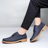 Модная мужская деловая повседневная кожаная обувь на шнуровке в британском стиле для ежедневных поездок на работу, низкая, прочная, трендовая и универсальная обувь