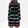 Women's Long-sleeved Casual Midi Dresses V-Neck Print  Casual Dress
