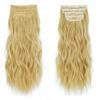 MERISIHAIR Pure Black Women Long Wavy Hair Extensions Synthetic Fiber Natural Wavy 4 Pieces Clip On Hairpiece Daily Wear