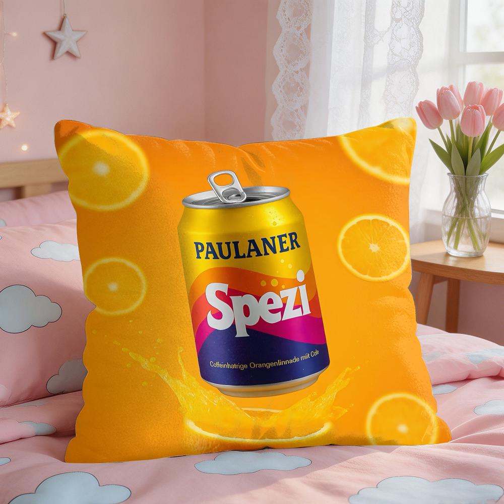 PPaulaner SSpezi Logo Cushion Cover Square Short Plush Pillow Case Living Room Sofa Home Decor Funda X