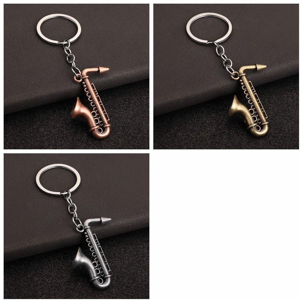 Key Holder Mini Instruments Keychain Saxophone Car Pendant Creative Metal Keyring Accessories
