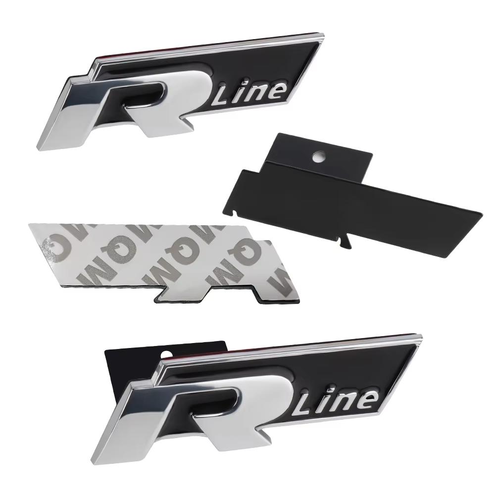 SVLHP1 Car Styling Front Grille Badge Decoration Rline Metal Emblem For Volkswagen VW Golf 4 5 6 7 8 Passat T5 B5 b6 b8 MK6 MK7 Tiguan