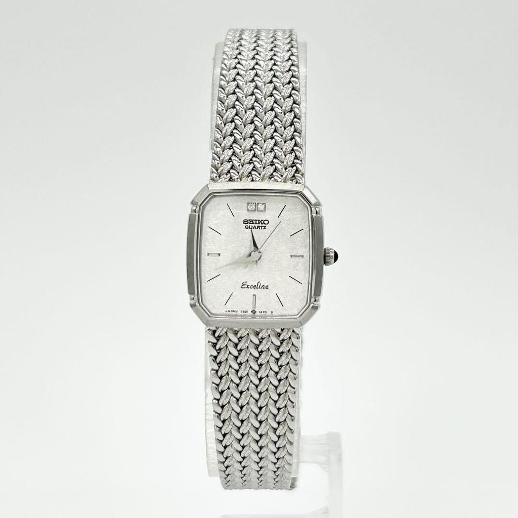 [USED] SEIKO Exceline 2P Diamond Quartz Wristwatch