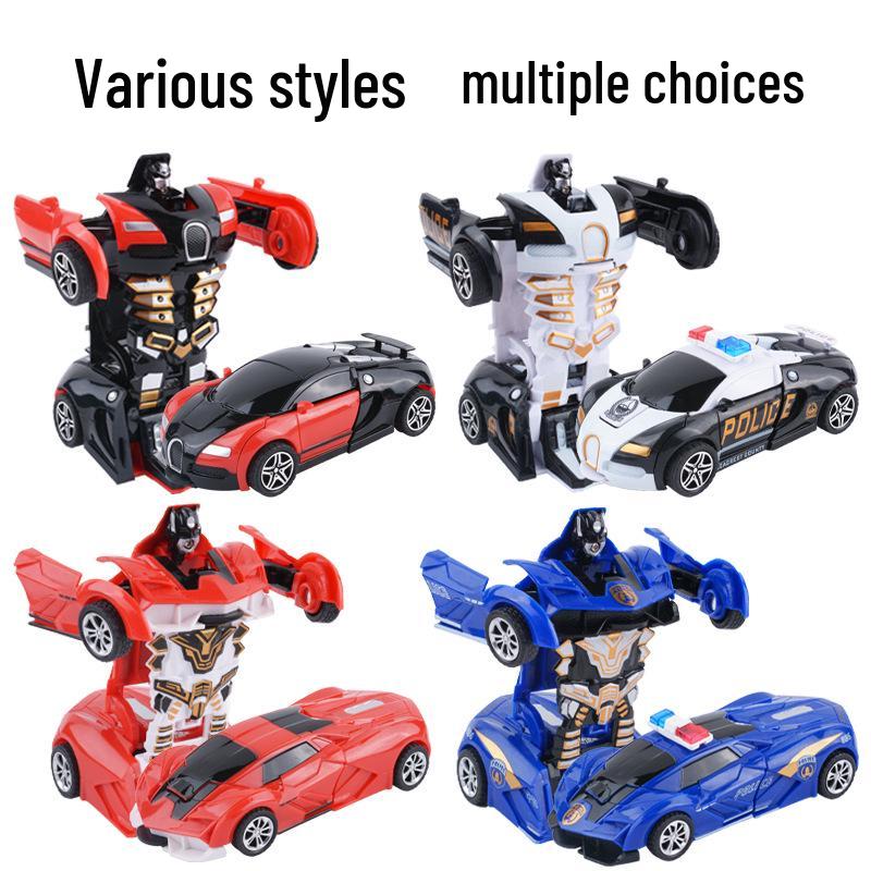 Детская деформирующаяся игрушечная машинка - Инерционная ударопрочная машина-пазл с одной кнопкой