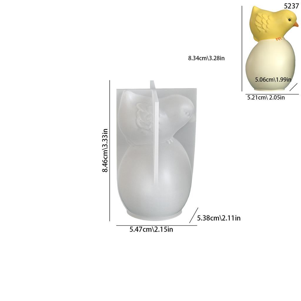 Набор из 1 шт. Силиконовые формы "Пасхальная Курица и Яйцо" | Идеально Для Пасхальных Гипсовых Фигурок, Ароматических Свечей, Поделок из Смолы | Идеально