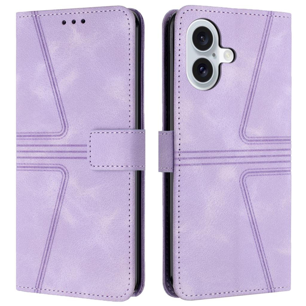 Чехол-кошелек для iPhone 16 с треугольным принтом и защитой от царапин - черный