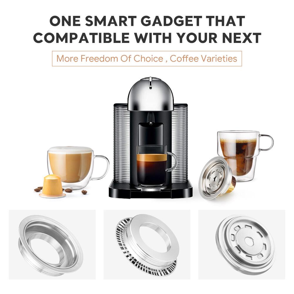 i Cafilas UE2401 Nespresso Coffee Capsule Converter Многоразовый 304 Нержавеющая сталь Совместимость с Delonghi ENV135, Vertuoline Vertuo GCA1