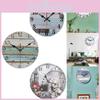 Wood Monroe Grain Wooden Wall Clock With Decorative Design For Home Use