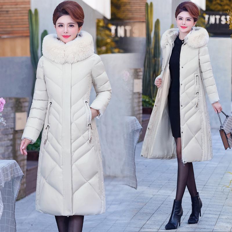 Женская утепленная парка большого размера на молнии с подкладкой из хлопкового пуха, свободного покроя, с капюшоном