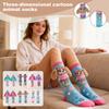 Cute 3D Cartoon Animal Socks With Plush Ears, Mid-calf , Suitable For Everyday Wear And Casual Cotton Socks.