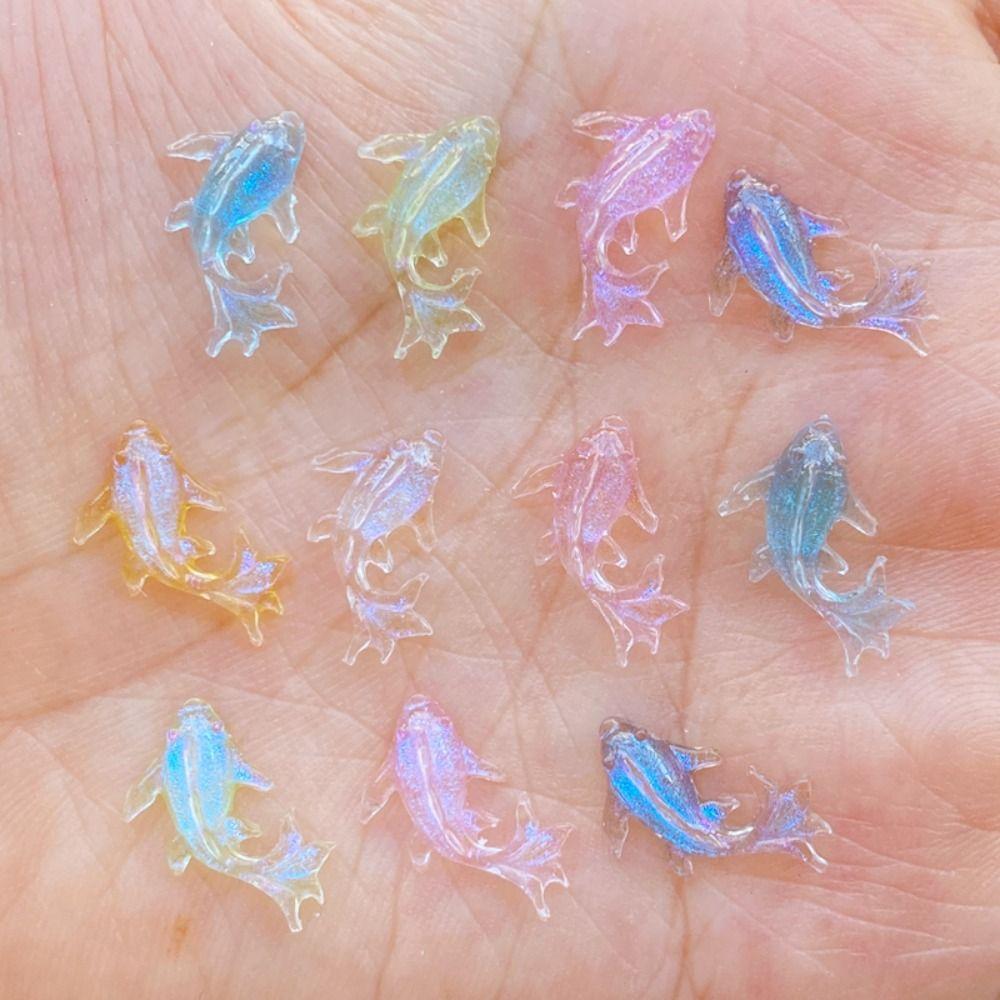 Золотая рыбка Художественное украшение Золотая рыбка Стразы для ногтей Золотая рыбка Смола Фигурка Золотая рыбка Поделки DIY Альбом для вырезок