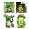 Frogs Statue Bird Feeder Resin Figurine for Garden and Terraces Outdoor Backyard Decorative Statue Bird Feeding Station