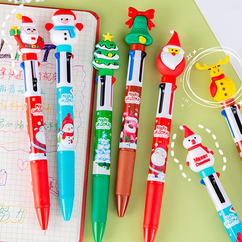 6x/набор 4 в 1 разноцветная шариковая ручка Рождественская шариковая ручка 0,5 мм ручка-челнок ручка для письма офис школьные принадлежности