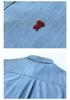 Men's Denim Long-Sleeve Casual Shirt with Embroidery - Trendy, Handsome, Loose, and Versatile for Spring and Autumn.