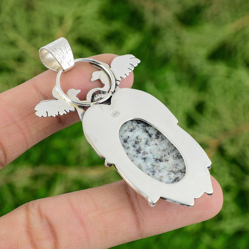 Friendship Day Sale Oval K2 Jasper Gemstone 925 Sterling Silver Pendant Jewelry
