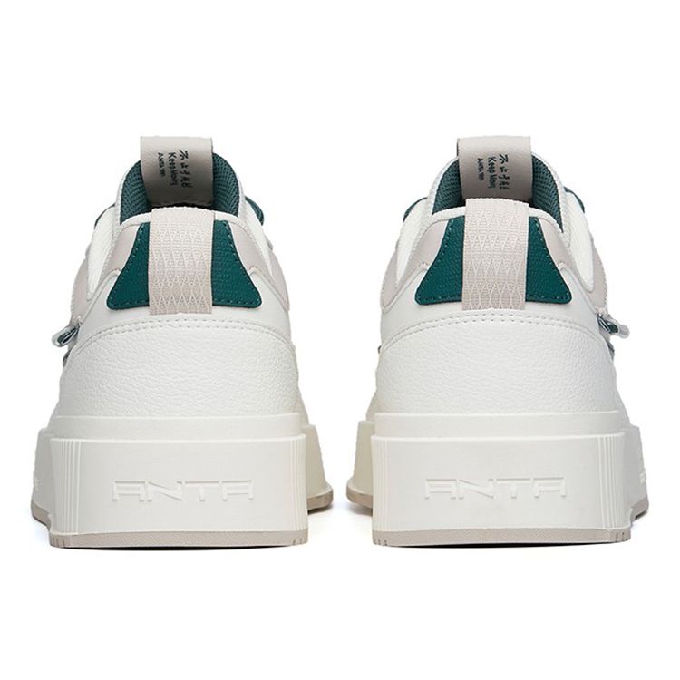 Anta Lifestyle Series Trendy Casual Non-Slip Wear-Sticked Low-Top Shoes Sneakers Men Sneakers White Green 912228012-3