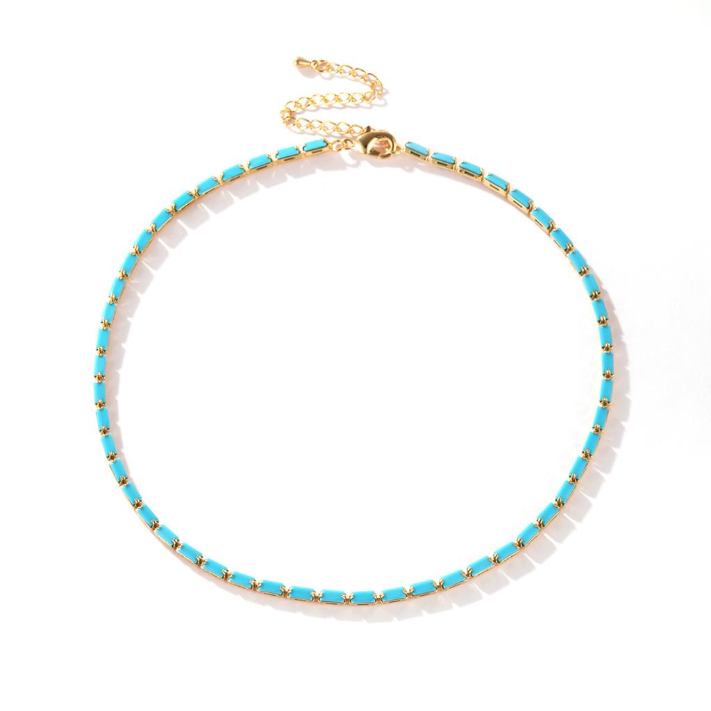 2mm Cubic Zirconia Chain Necklace Dainty Thin Tennis Choker Necklaces Jewelry for Women Donna Collane Hot 2
