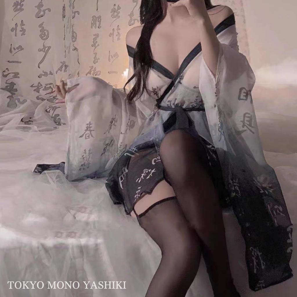 Юката Сексуальный Косплей Эротический Куртизанка Эротический Косплей Японская Одежда Кимоно Милый Цельный Искушение Один Размер Подходит Большинству Пояс [Tokyo Monoyashiki]