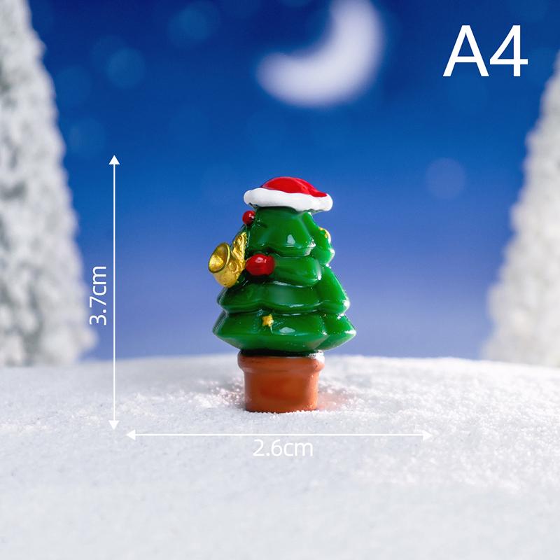 Мини-статуэтка снеговика из смолы на Рождество, модель микроландшафта, миниатюрная садовая фигурка, украшение для дома на год, декор