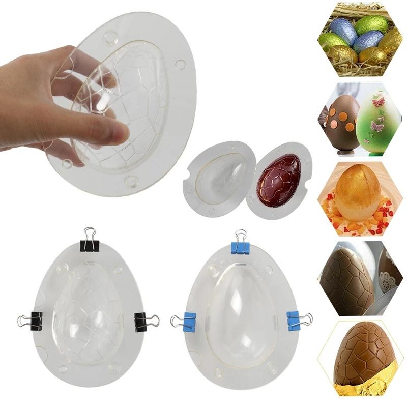 Большие 3D формы для шоколадных пасхальных яиц, прочные и многоразовые для приготовления выпечки