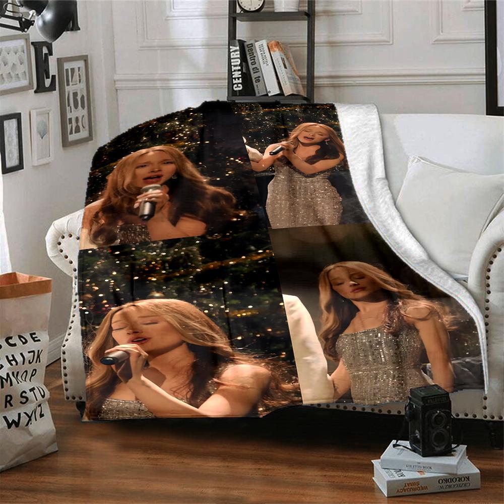 Christmas Carol Performance Blanket Soft Throw Blanket For Home Bedroom Bed Sofa Travel Office Solid Christmas Blanket