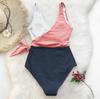 One-piece swimsuit, tri-color, one-piece swimsuit, women's slimming shaping suit, m