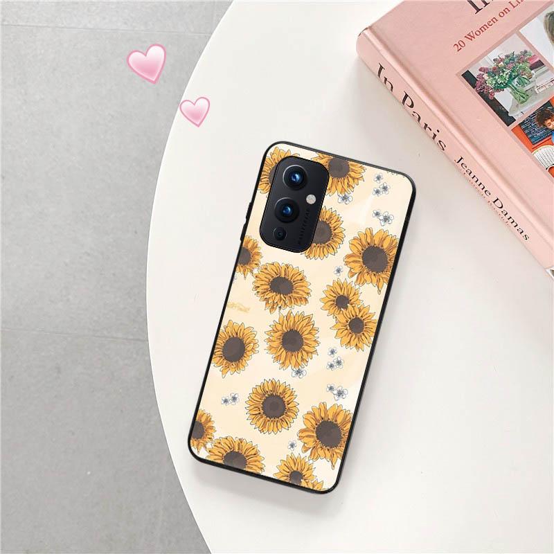 Для OnePlus 9 Pro 8 5G 7 9R 7T 8T Z Daisy Sunflower Черный матовый чехол из ТПУ с росписью чехол для телефона OnePlus Nord 2 CE N10 N100 N200