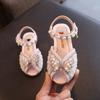 Summer Children's Glitter Bow Sandals Girls All-match Princess Pearl Sandals Fashion Style Kids Soft Soled Wedding Flats Shoes