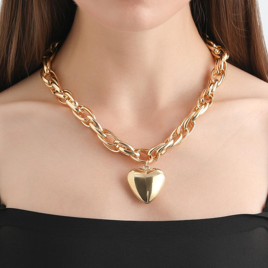 Layered Heart Necklace O Shaped Fashionable Personalities Necklace for Women