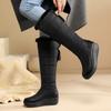 Waterproof Winter Shoes Woman Snow Boots 2024 Warm Fur Plush Casual Wedge Knee High Boots Girls Black White Rain Shoes Ladies