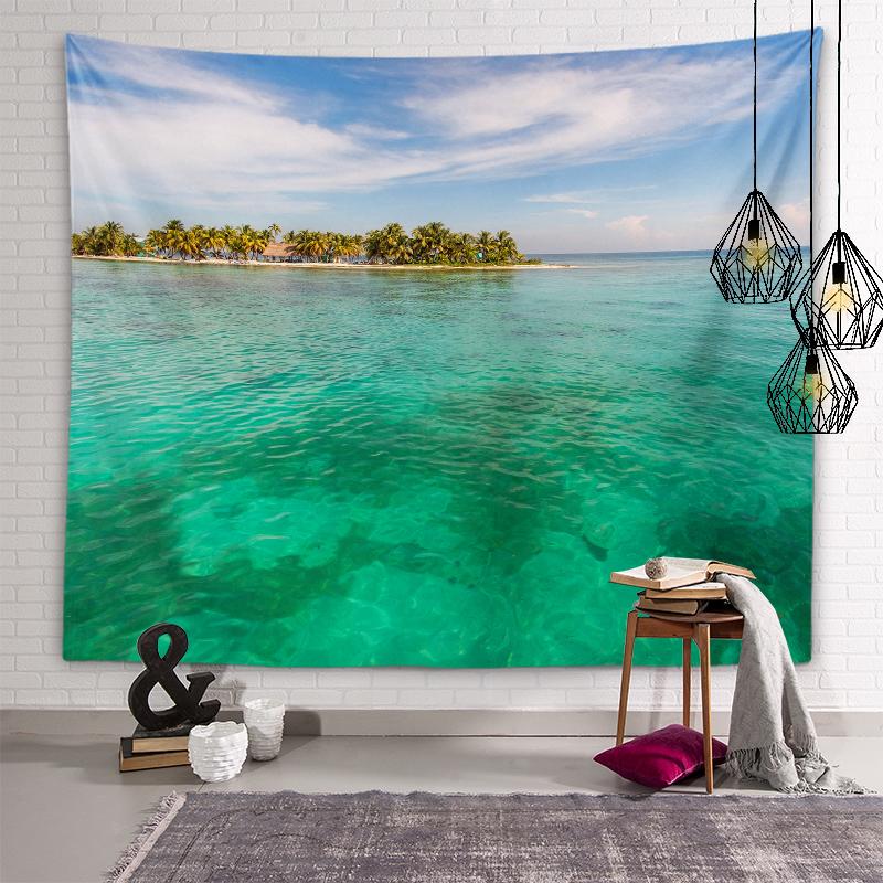 Nature Beach Scenery Wall Art Tapestry Turtle Tapestry Wall Decor Backdrop Cloth Living Room Bedroom Room Home Decor