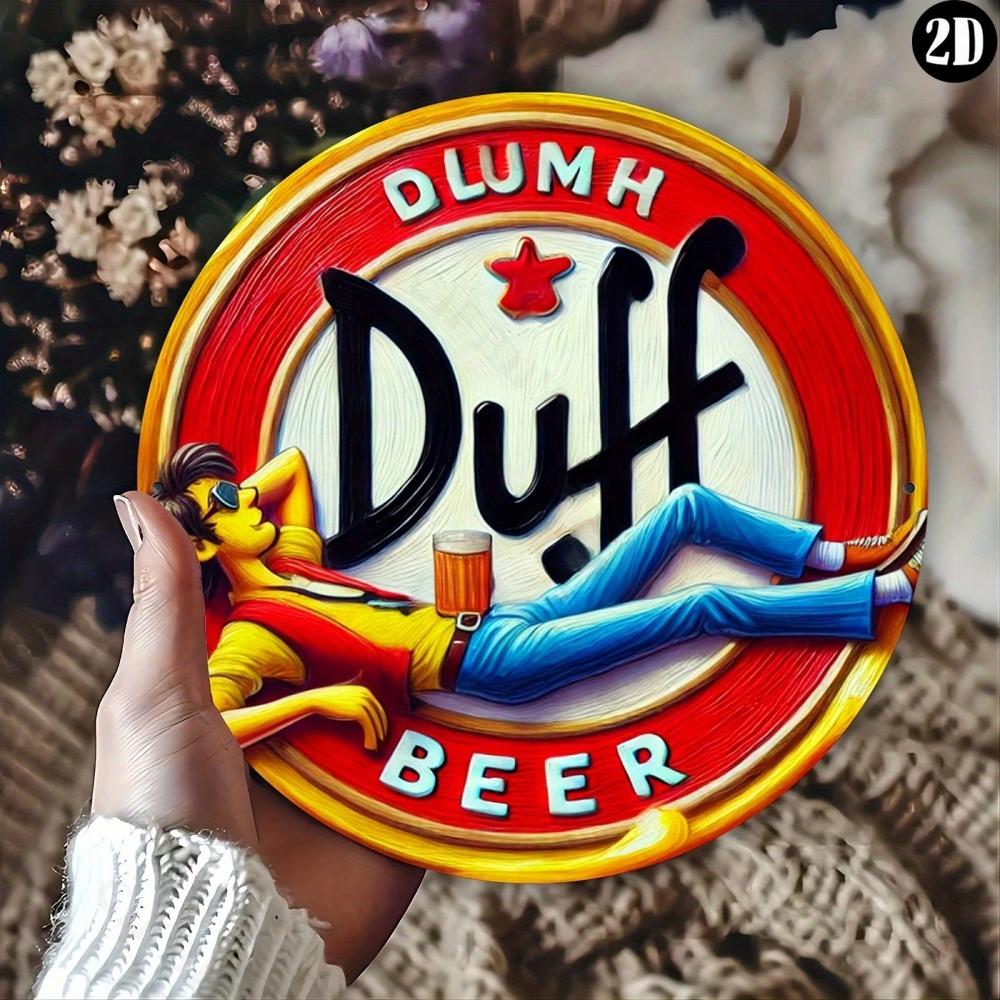 Металлическая табличка Duff Beer Винтажная Круглая 8x8 Дюймов Декор для Кухни Сада Офиса Настенный Прочный Художественный Подарок Хэллоуин Дом Ванная Комната Спальня Гостиная