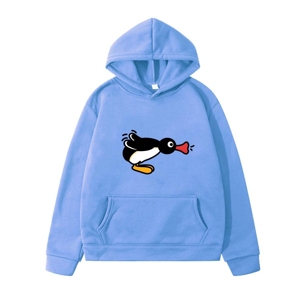 Cute Pingu boys/girls Cartoon Print Hoodies Kids Clothes Winter Warm Long Sleeve Sweatshirts Children's Anime Hooded Funny Tops Cute pullover