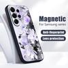 INS Акварельный Цветок Магнитный Чехол Для Samsung S26 Ultra S25 Edge S24 FE S23 S22 Plus A54 A15 A35 A55 A16 A36 A56 A17 A37 A57 5G Матовый Чехол