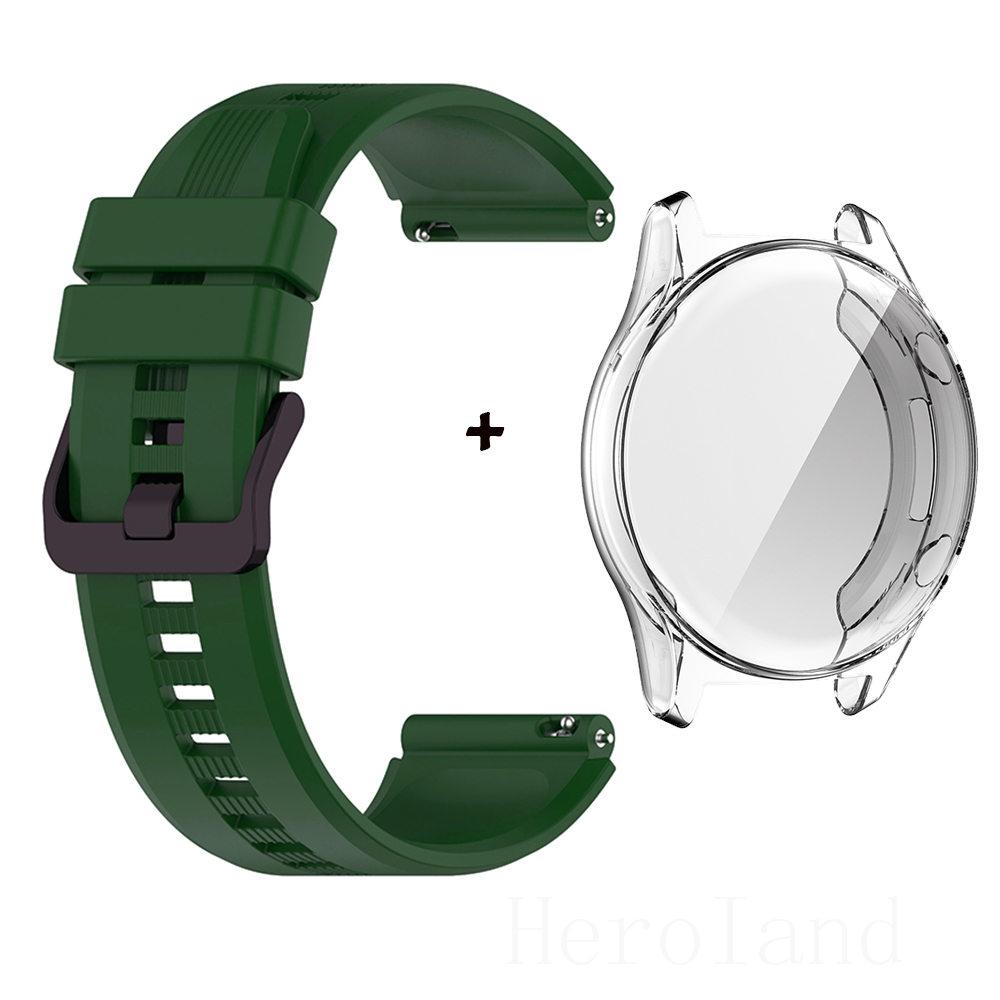 Браслет 22 мм Ремешок для часов для умных часов Honor Watch GS3 Ремешок для HONOR Watch GS 3 Наручный браслет Силикон + Чехол для экрана